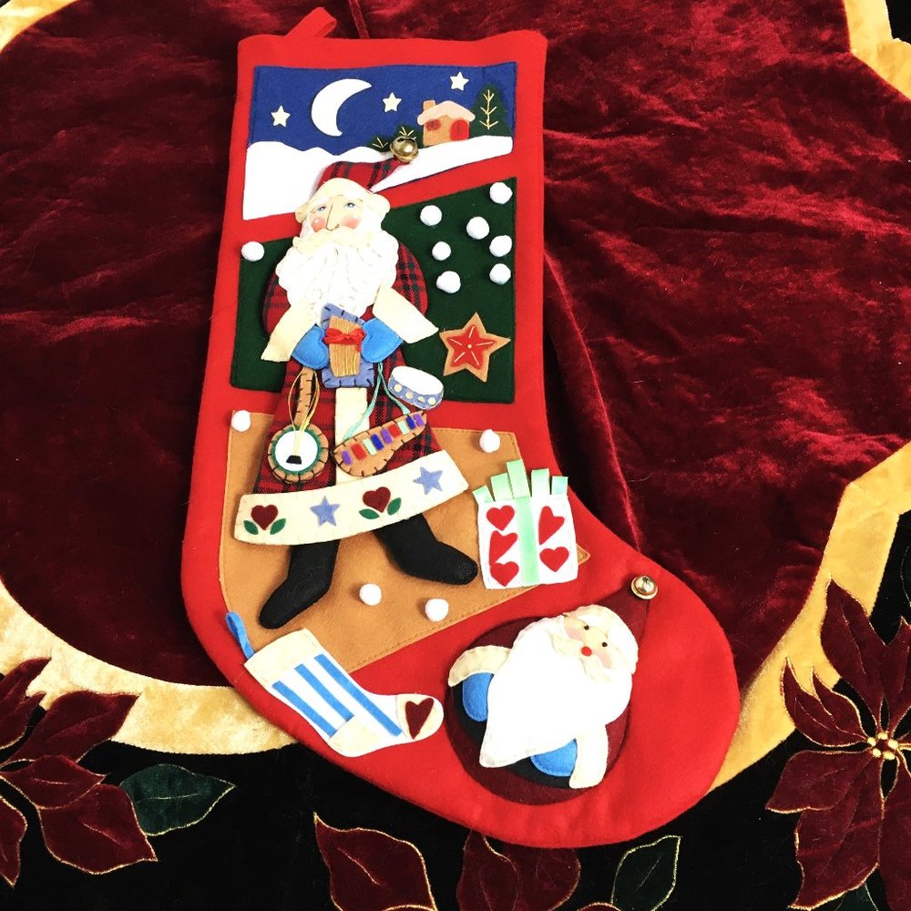 International Silver 1998 3 D  Christmas Stocking Vintage